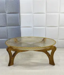 دیس سولو لبه طلایی پایه چوبی کد1404