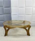 دیس سولو لبه طلایی پایه چوبی کد1404