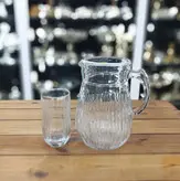 ست پارچ و لیوان سولو لبه نقره ای کد003