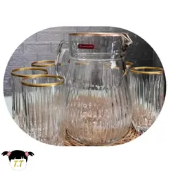 ست پارچ و لیوان سولو لبه طلایی کد002