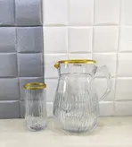 ست پارچ و لیوان سولو لبه طلایی کد002