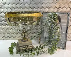 آجیل خوری پایه دار شامپاینی لبه اکلیلی مدل مودنا کد802