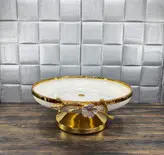 شیرینی خوری رنگ طلایی کرم گل برنجی کد1431