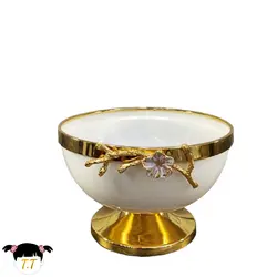میوه خوری رنگ طلایی کرم گل برنجی کد1430