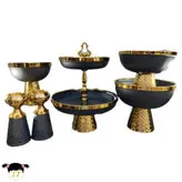 سرویس پذیرایی 5 تکه رنگ طلایی مشکی چکش کاری شده کد12501