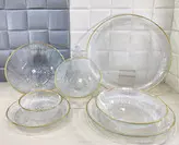 سرویس غذا خوری 33 پارچه سولو لبه طلایی کد008