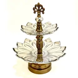 مزه/شیرینی خوری پایه دار دو طبقه آنتیک کد4021