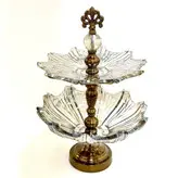 میوه/شیرینی خوری پایه دار دو طبقه آنتیک کد4009