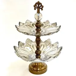 میوه/شیرینی خوری پایه دار دو طبقه آنتیک کد4008