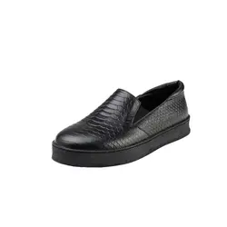 کفش تخت دخترانه مشکی چرم (704)