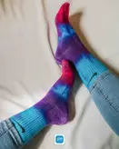 جوراب نایک پنبه ای تای دای سرخابی-بنفش-فیروزه‌ای