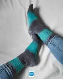 جوراب نایک پنبه ای تای دای فیروزه‌ای-خاکستری