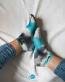 جوراب نایک مچی پنبه ای تای دای فیروزه‌ای-مشکی