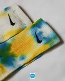 جوراب نایک پنبه ای تای دای زرد-آبی