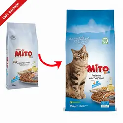 غذای خشک پریمیوم میتو با طعم میکس مخصوص گربه بالغ 15 کیلوگرم