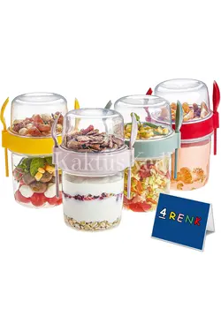 ظرف غذای گرانولا 4 تکه KaktüsKedi کد 16772