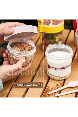 ظرف غذای گرانولا 4 تکه KaktüsKedi کد 16772