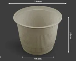 ظرف گیاهی سطلی یکبار مصرف سایز ۱۳۰۰ سی سی بلند با درب (آملون ) (بسته 400 تایی)