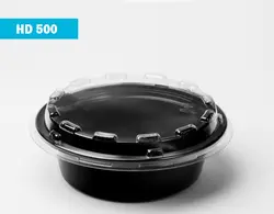 ظرف یکبار مصرف مشکی ماکروویوی با درب (بسته ۵۰۰تایی)