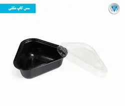 سس کاپ مثلث مشکی یکبار مصرف با درب (کارتن ۲۰۰ تایی)