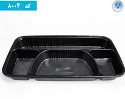 ظرف یکبار مصرف مشکی ماکروویوی ۱۲ خونه با درب (بسته ۱۰۰ تایی)