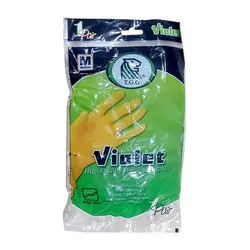 دستکش اشپزخانه ساق کوتاه سایز متوسط (ویولت)(کارتن ۱۲ بسته))