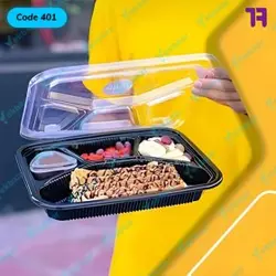 ظرف یکبار مصرف مشکی ماکروویوی با درب (کارتن ۱۰۰ تایی)
