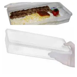 ظرف یکبار مصرف ۳ خونه سوشی با درب (کارتن ۳۰۰ تایی)