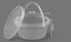 ظرف سطل ماکروویووی درب پلمپ ۷۵۰ سی سی (کارتن ۳۰۰ تایی)