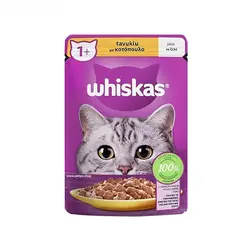 غذای پوچ گربه بالغ با طعم مرغ در ژله ویسکاس (Whiskas Pouch Tavuklu In Jelly) وزن 85 گرم