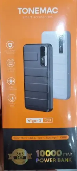 پاوربانک مارک TONEMAC ظرفیت 10000 میلی آمپر فست شارژ مدل PB11 ارجینال