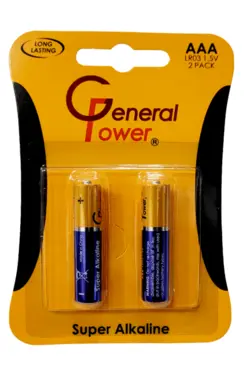 باتری نیم قلم آلکالاین کارتی ۲ عددی General power