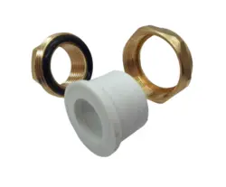 مهره ماسوره سفید یکسر جوش برنجی 3/4×25