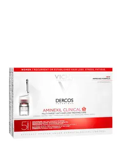 مشخصات، قیمت و خرید ویال ضد ریزش و تقویتی ویشی VICHY DERCOS AMINEXIL CLINICAL 5