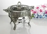 ست سه عددی سوفله سلینا آنتیک (مرغ خوری، سوپ خوری و سالاد خوری) در دو رنگ طلایی و نقره ای