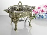 ست سه عددی سوفله سلینا آنتیک (مرغ خوری، سوپ خوری و سالاد خوری) در دو رنگ طلایی و نقره ای