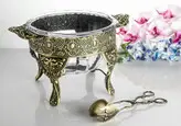 ست سه عددی سوفله سلینا آنتیک (مرغ خوری، سوپ خوری و سالاد خوری) در دو رنگ طلایی و نقره ای