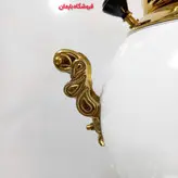 سماور گازی رنگی سیلور مدل توپی سفید ترموکوپل دار
