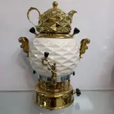 سماور گازی سیلور مدل توپی اناناسی کرم ترموکوپل دار