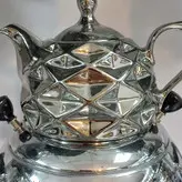 سماور گازی سیلور مدل توپی کروم ترموکوپل دار 6 لیتری