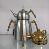 کتری قوری نزاز مدل مات کد 4027 دو قوری دار