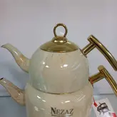 کتری قوری نزاز مدل سنگی کد 2416 کرم