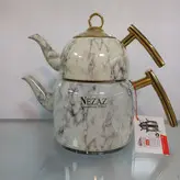 کتری قوری نزاز مدل سنگی کد 2416 سفید