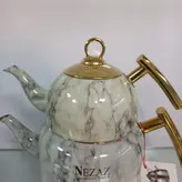 کتری قوری نزاز مدل سنگی کد 2416 سفید