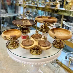 سرویس پذیرایی لیلیوم چوب گردو گل شیپوری