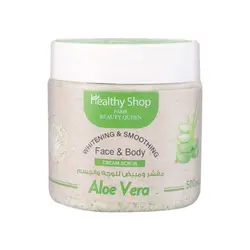کرم اسکراب کرم سفید کننده و صاف کننده صورت و بدن Healthy Shop پاریس آلوئه ورا 500 میلی لیتر