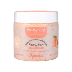 کرم اسکراب کرم صورت و بدن هلی شاپ زردآلو سفید کننده و صاف کننده صورت و بدن 500 میلی لیتر