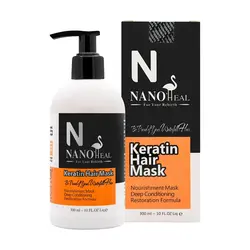 ماسک مو کراتینه با آبکشی فاقد سولفات 300 میلی لیتر نانوهیل NANOHeal