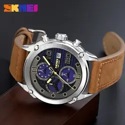 ساعت مردانه برندSKMEI سه موتوره کرنوگراف موتور ژاپن کد 2051 تقویم دار بند