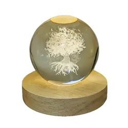 چراغ خواب طرح گوی کریستال مدل درختNight light with tree model crystal ball design